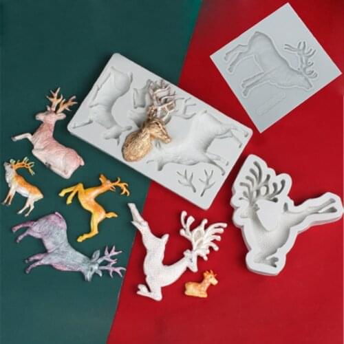 Christmas Series Elk Silicone Molds Fondant Cakes Decor Tool Silicone Mold Sugarcraft Chocolate Baking Tool Cakes Gumpaste Form