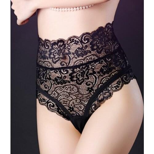 S-XXXL plus size sexy high-waist lace panties, thongs, hollow underwear, lingerie