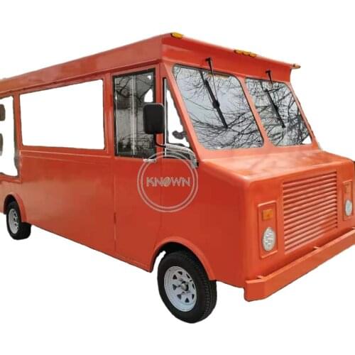 Outdoor Electric Fast Food Truck Mobile Stainless Steel Street Kitchen Food Cart Ice Cream Vending Van For Sale