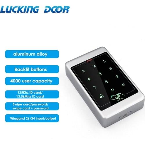 Waterproof touch keypad metal Backlight 125Khz RFID Access Control Keypad Outdoor Door Opener Electronic Lock System 4000 user