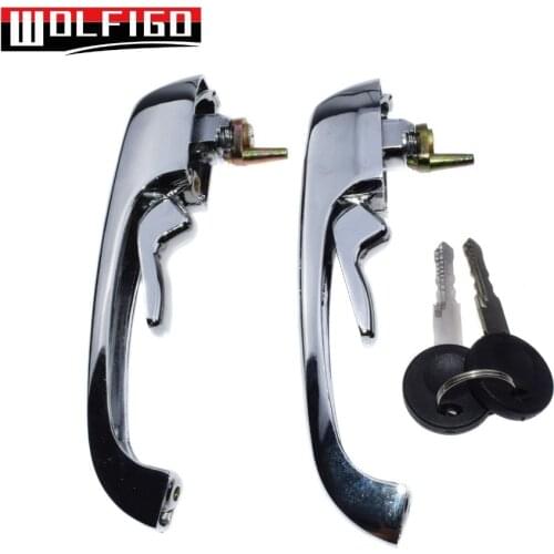 WOLFIGO New For VW BUS TYPE2 1969-1979 THING OUTER DOOR HANDLE PAIR With 2 SAME KEYS 211898205N