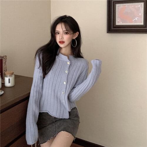 Woman Sweaters Cardigan Autumn Winter Sweater Irregular Long Sleeve Cardigan Sweater Short Coat Women Sueters De Mujer