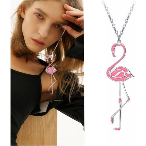 European And American Long Style Womens Necklace Fashion Unique Flamingo Necklace Creative Exquisite Pendant Necklace