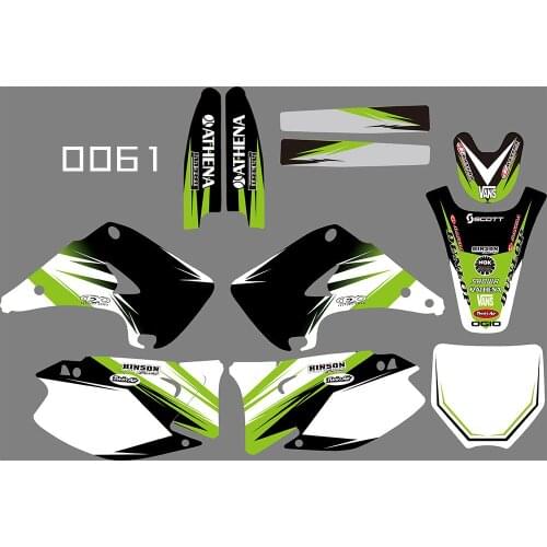 0061 motorcycle Team Graphic & Backgrounds Decal Stiker Kits for Kawasaki KX125-250 2003-2012