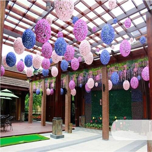 12Inch 30cm Wedding silk Pomander Kissing Ball flower ball decorate artificial flower for wedding garden market decoration
