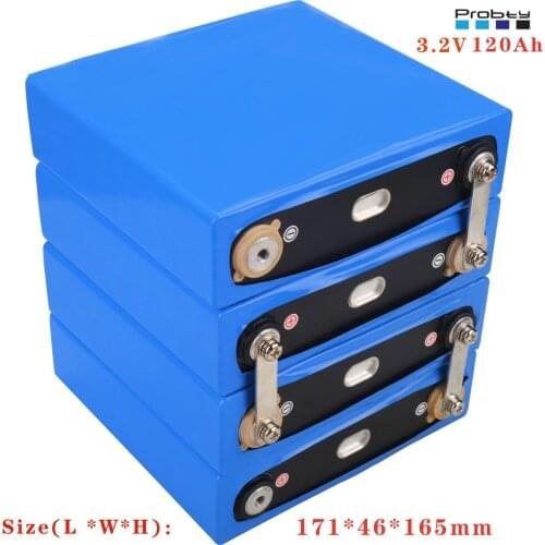 4 Pcs 3.2V 120Ah Lithium Iron Phosphate Cell Lifepo4 Battery Cycle 4000 Times Solar 12V 120Ah