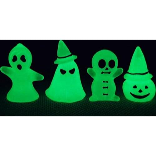4Pcs/Set Halloween Ornament Creative Luminous Decorative Ghost Pumpkin Miniature Figurine Toy Gift for Table