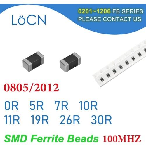 4000PCS 0805/2012 100MHZ SMD Ferrite Beads 0R 5R 7R 10R 11R 19R 26R 30R Chip Inductor Multilayer 25% High Quality