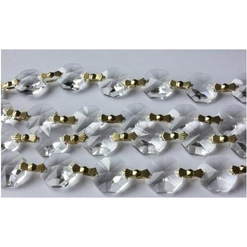 5 METERS CLEAR GLASS CHANDELIER WEDDING CRYSTAL LAMP BEAD CHAIN PRISMS