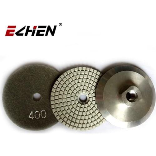 7pcs/set Angle Grinder Diamond Flexible Wet Polishing Pad with 1 Aluminum Backer Pad Polishing Granite Marble