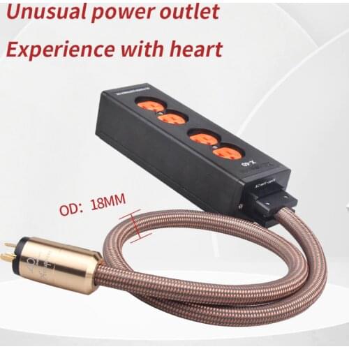 Aluminum alloy US wire-in audio power socket Golden voice 1M AU/US power cable 2/4/6 (black/silver)