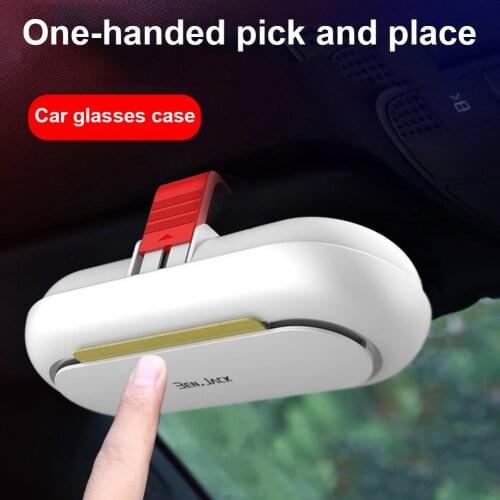 Car Glasses Case Multi-function Sunglasses Sun Visor Buckle Storage Box Bill Card