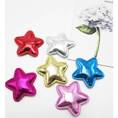 Free shipping 2.8cm 100pcs shiny pvc Star patches glitter Felt Appliques for clothes Sewing Supplies diy craft ornament