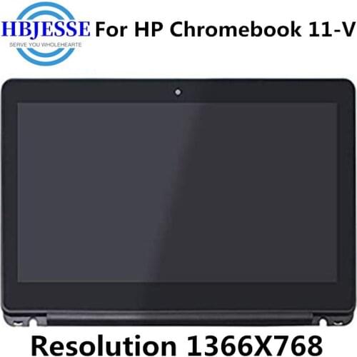 11.6'' HD Display Touch Screen Digitizer Assembly + Black Bezel for HP Chromebook 11-V 11-v020nr 11-v020wm 11-v021nb 11-v025wm