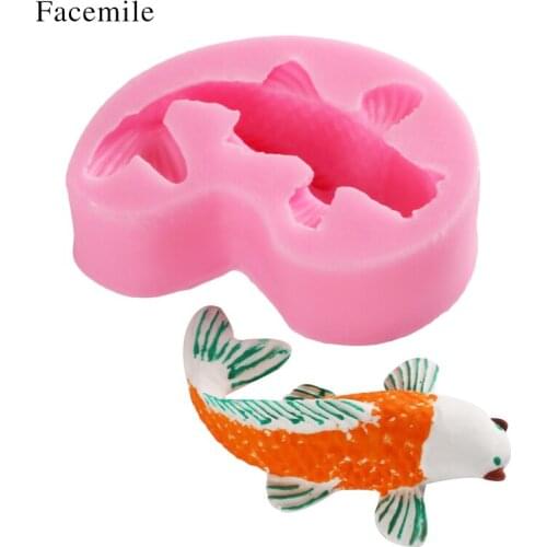 Facemile 1PCS 3D Animal Goldfish Silicone Fondant Soap Cake Biscuit Mold Cupcake Jelly Candy Chocolate Decoration Baking Tool