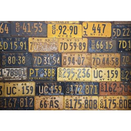 AOSTO Photography Backdrops Old License plate Brick Newborns Baby Shower Photo Background Birthday Studio Portraits Props W5155