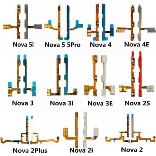 New Power on/off volume up/down key buttons flex cable Replacement for Huawei Nova 5i 5 Pro 4e 4 3 3i 3e 2 2S 2i Plus Lite 7i