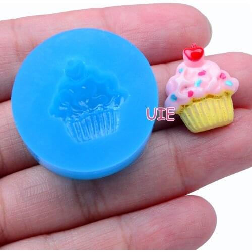 GYL218U 16.9mm x 17.6mm Colorful Bean Cupcakes Silicone Mold Fondant Cake Decoration Candy Resin Clay Earrings Necklace Craft