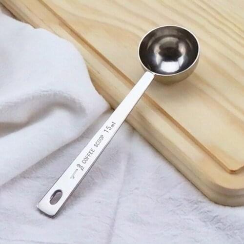 Coffee Scoop 15ml Stainless Steel Coffee Spoon Long Metal Sugar Powder Tea Scoop Kitchen Measuring Spoon Coffee Accessories