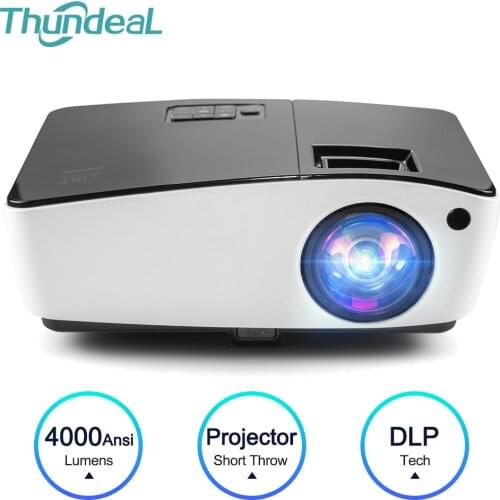 ThundeaL High Brightness 4000 Ansi Short Throw Projector TD298 for Full HD 1080P DLP Proyector Daylight Education 3D DLP Beamer