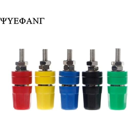 5 Pcs M4x36 Copper Terminal 4mm Banana Plug Jack Socket 20A Binding Post Connector