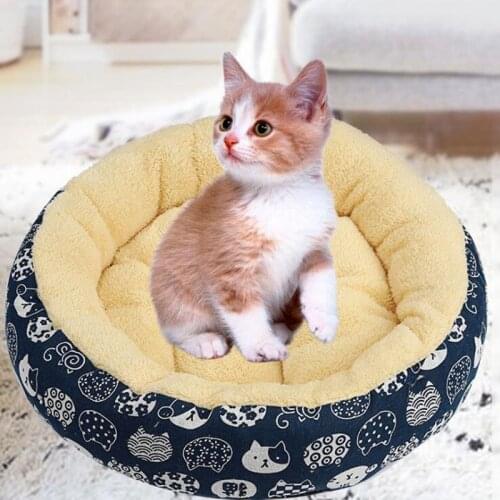 Lovely Soft Plush Sleeping Cat Bed House For Small Medium Big Dogs Cats Pet Dog Cat Bed Mat Winter Warm Puppy Nest Cushion