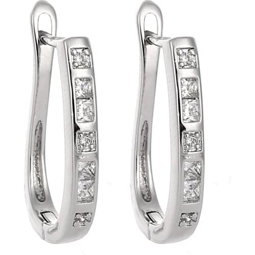 Fashion Round shape Exquisite Solid Pierced Crystal Rhinestone Hollow Earrings Pierced Ear Stud Earrings EH1027