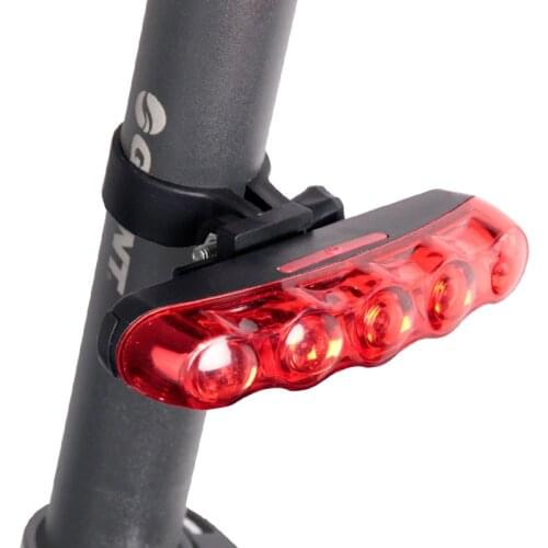 Mtb Rear Seat Bike Light Taillight 5 LED Warning Safety Bicycle Tail Light Lamp Cycling Bycicle Light Reflector Bike Accessories