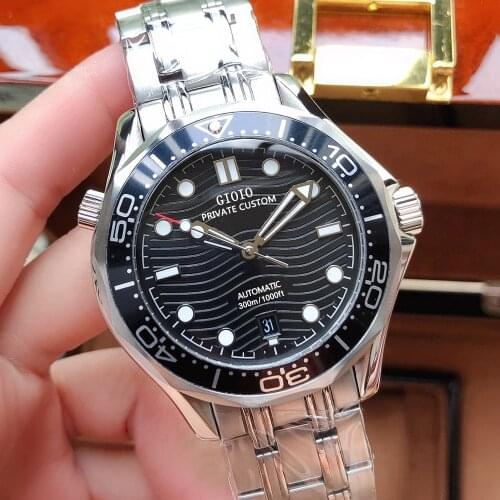 41mm Mens Automatic Watch Stainless Steel Bracelet Luminous Waterproof Calendar Mechanical Wristwatch Men