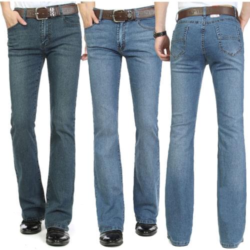 Jeans for Men 2020 Mens Micro-horn jeans Korean version of the tide Slim Micro-la pants Mens jeans Biker jeans
