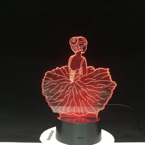 Dancing Ballet Girl Usb Table Lamp 3D Led Bedside Night Light Shape Home Decoration Bedroom Sleep Lighting Drop Gifts 1809