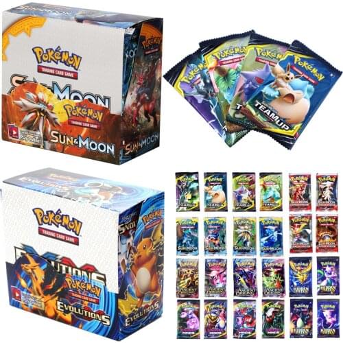 New 324Pcs/Box Pokemon Card Sun & Moon Hidden Fates English Evolutions Booster Collectible Trading Card Game Children Toy