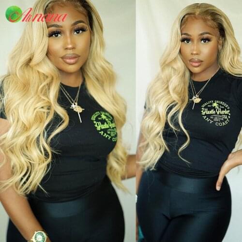 #4/613 Honey Blonde Ombre Colored 13x4 Lace Front Human Hair Wigs For Black Women Pre-Plucked Peruvian Remy Body Wave Wig 180