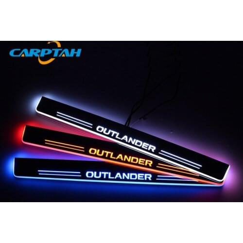 Trim Pedal Car Exterior Parts LED Door Sill Scuff Plate Pathway Dynamic Streamer light For Mitsubishi Outlander 2013 - 2016