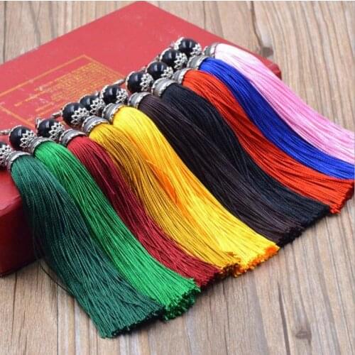 3pcs/lot Polyester Silk Tassel Charms Pendants with Lobster Clasps Tassel for DIY Keyring Jewelry Making Findings Bag Car Decor