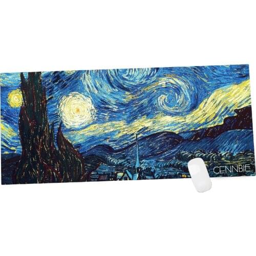 Cennbie Durable XXL Size Mouse Pad Large Starry Night Game/ Office/ Home/ Desk Mouse Pad 35.4 x 15.5in (Edge Stitched)