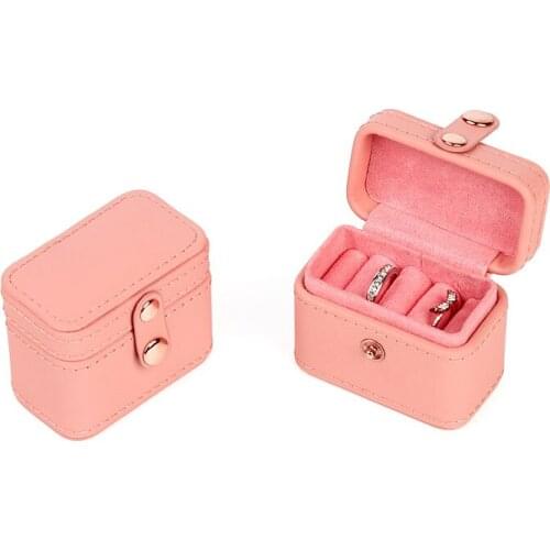 Pink Mini PU leather jewelry case,Ring Box Storage Box, Portable Jewelry Box,fashion jewelry box,gift case