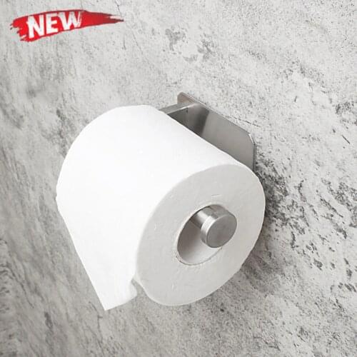 Toilet Roll Holder Self Adhesive Toilet Paper Holder for Bathroom Stick on Wall Stainless Steel Brushed Home Toilet Paper Rack