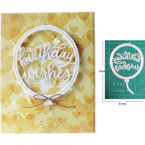 Birthday Wishes Balloon Metal Cutting Dies Stencils Dies For DIY Scrapbooking Dies Paper Craft Dies Decoration Embossing Die Cut