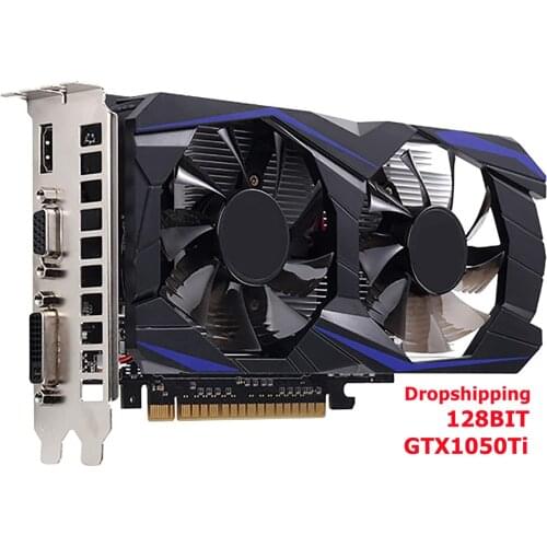Graphics Cards GTX1050Ti DDR5 Video Gaming With DVI VGA HD Interfaces Dual Fan Graphics Cards Cards 1080 For PC Gaming