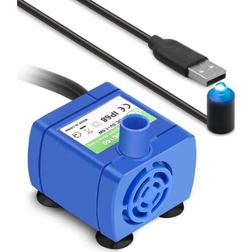 Water Pump LED Light Pet Cat Water Fountain Replacement Pump Suction Cup Pet Fountain Cats Dogs Drinking Bowl Water Dispensers