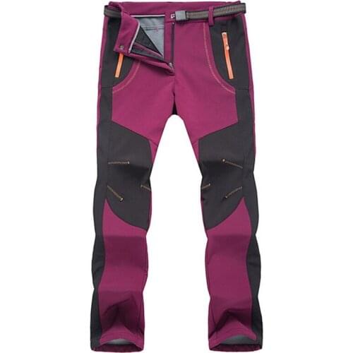 Winter Hiking Pants Women Waterproof Outdoor Sports Fleece Softshell Trousers 5XL Camping Trip Trekking Skiing Thermal Pants