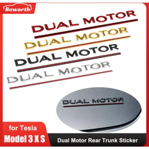 DUAL MOTOR For Tesla Model 3 X Y S 3D Letters Logo Nameplate Tailgate Rear Trunk Emblem Sticker ABS Decals Car Styling Model3