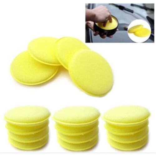 10PCS Car Waxing Sponge Polish Foam Wax Applicator Automobile Wash Cleaning Tools Round Detailing Buffer Pads 10cm Accessories