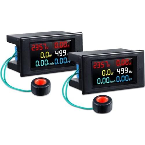 2 Pieces AC Display Meter, 80-300V 100A Digital Multimeter Voltmeter Voltage Current Power Factor Voltmeter 220V