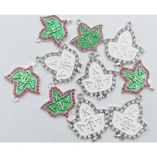 20Pcs Many Kinds Rhinestone Letter Foliage Charms Women DIY Jewelry Accessories