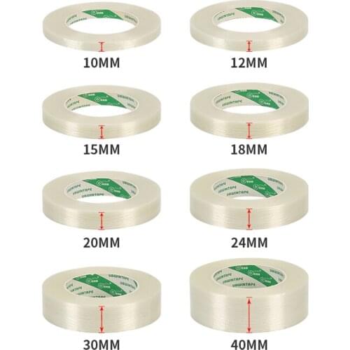 25M Strong Fiber Tape Filament Transparent Striped Fiber Tape Electrical Fixed Glass Steel Plate Strapping Model Sealing Tape