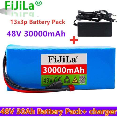 48V 30000mAh 1000 watt 13S3P 18650 battery MH1 54.6V e-bike scooter with 25A discharge BMS with+ charger