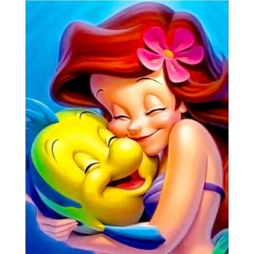 Diamond painting 5D DI childrens cartoon mermaid embroidery mosaic picture artist home decoration gift