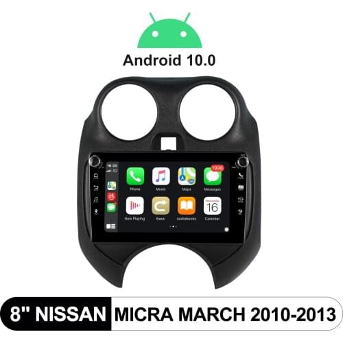 Android 10.0 Car Stereo 8 Inch 4GB RAM 64GB ROM With Carplay And Steering Wheel 1280*720 4G HD For Nissan Micra March 2010-2013